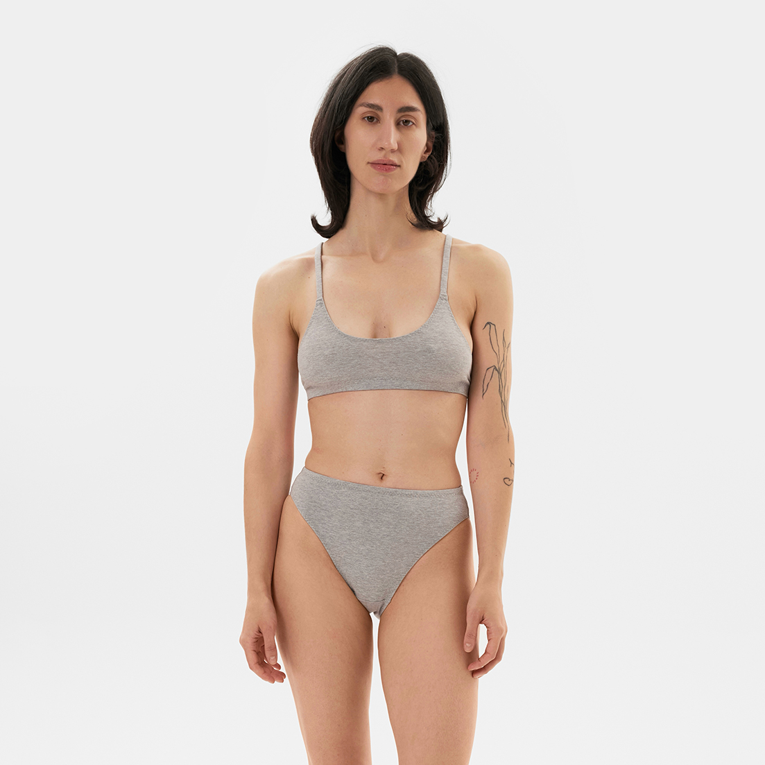 Трусы с вырезом на бедре Basic Gray