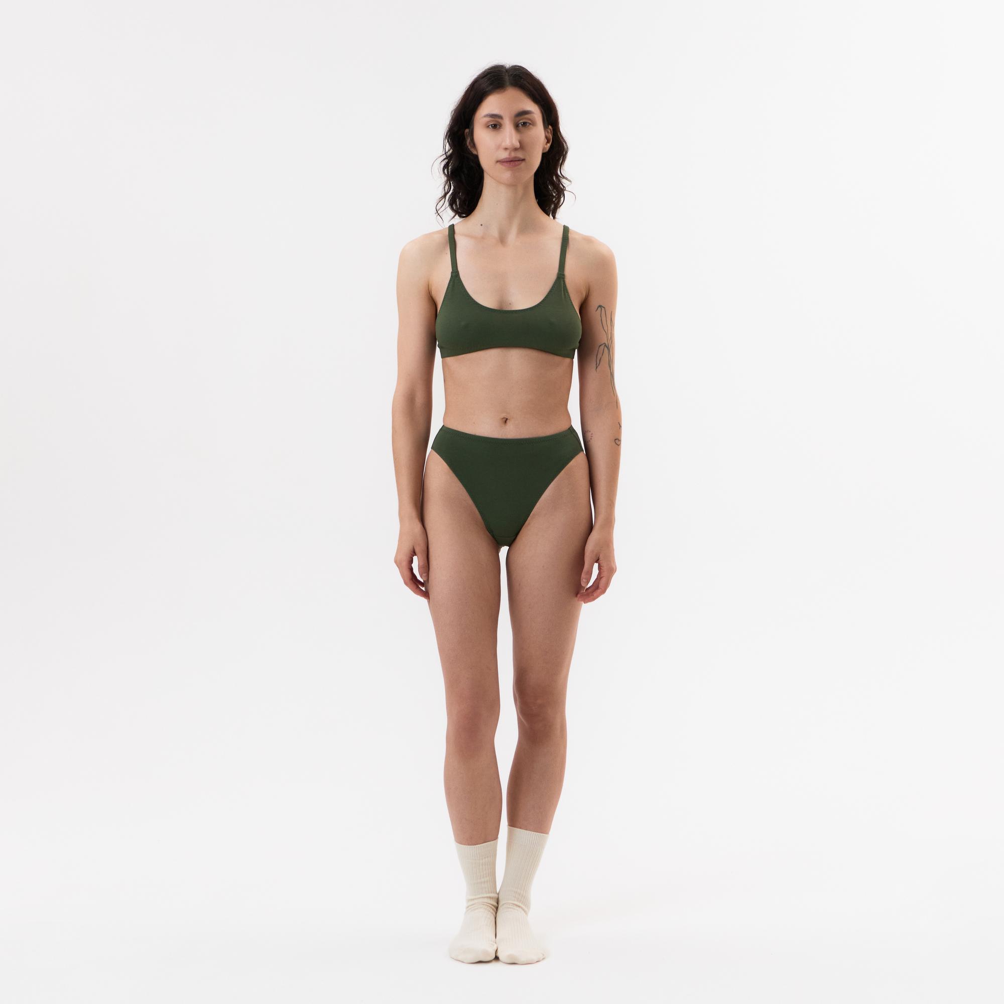 Трусы с вырезом на бедре Wealthy Green