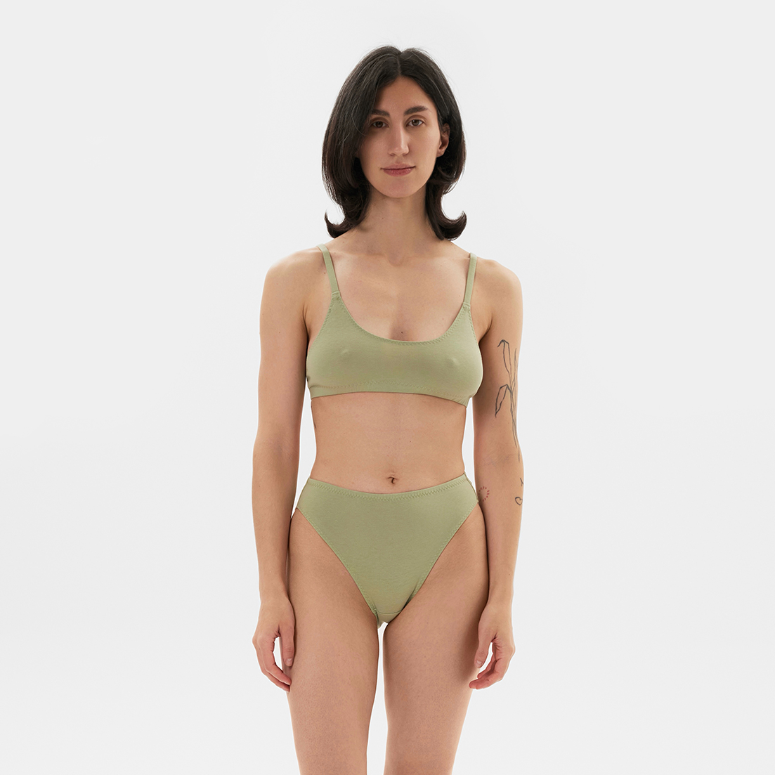 Трусы с вырезом на бедре Зелёный поток