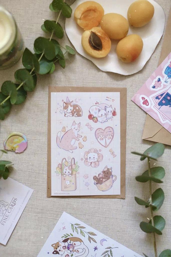 Стикеры А6 "Kitten power"