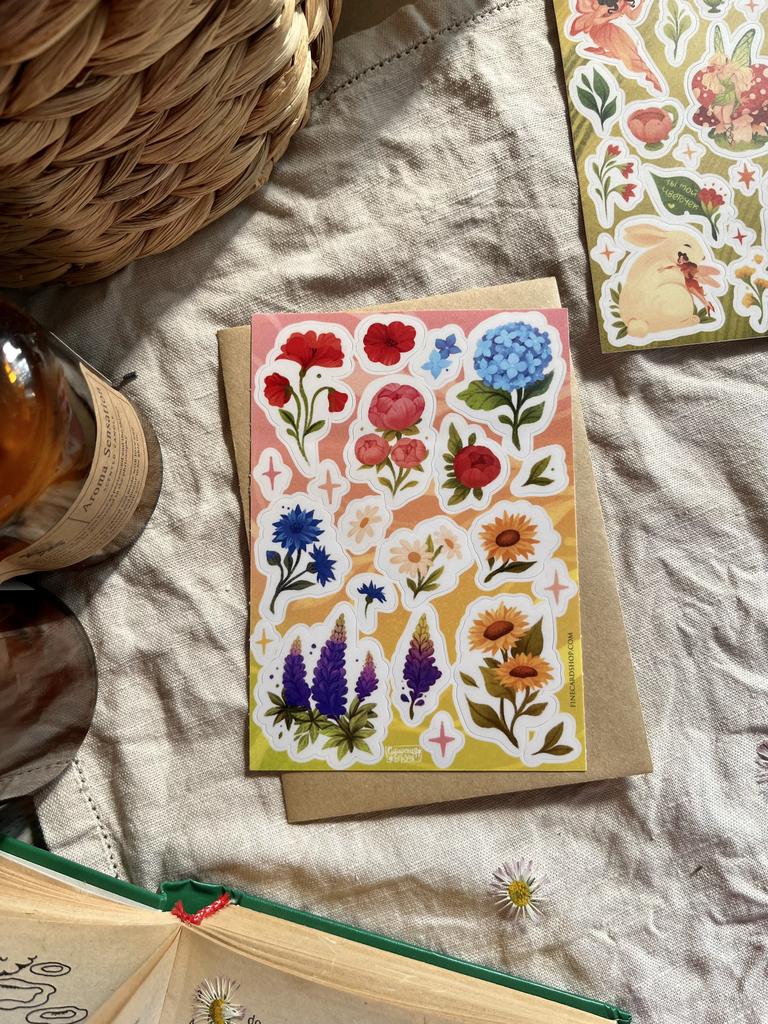 Стикеры А6 "Букет цветов"