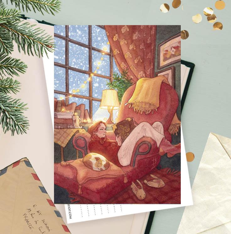 Открытка "Вечер дома"