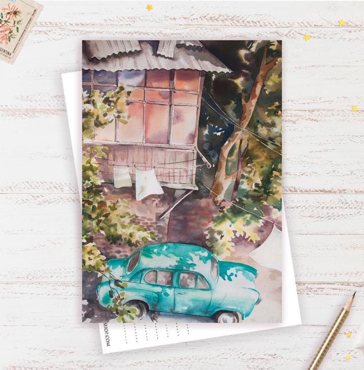 Открытка "Старый дворик"