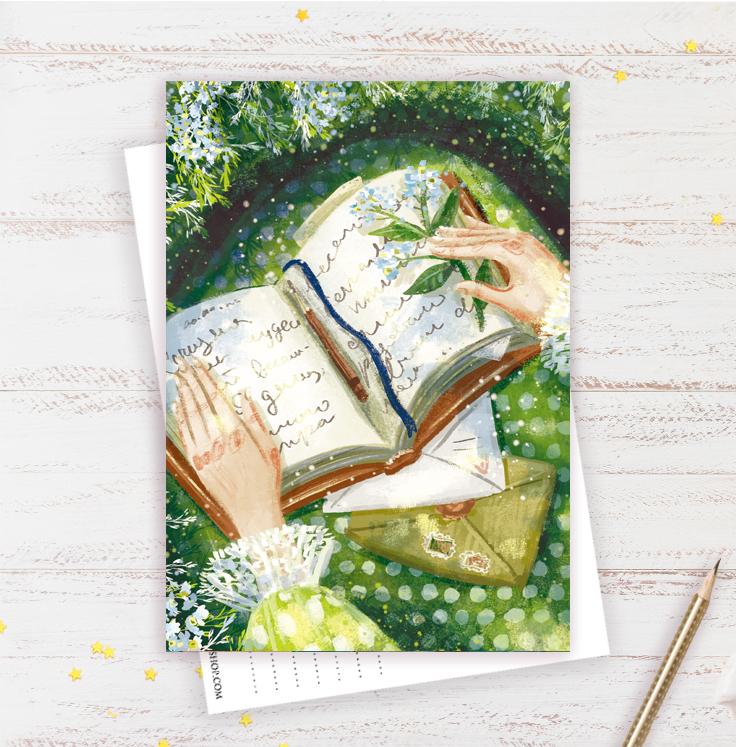 Открытка "Поле незабудок"