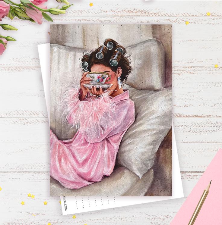 Открытка "Сначала кофе"