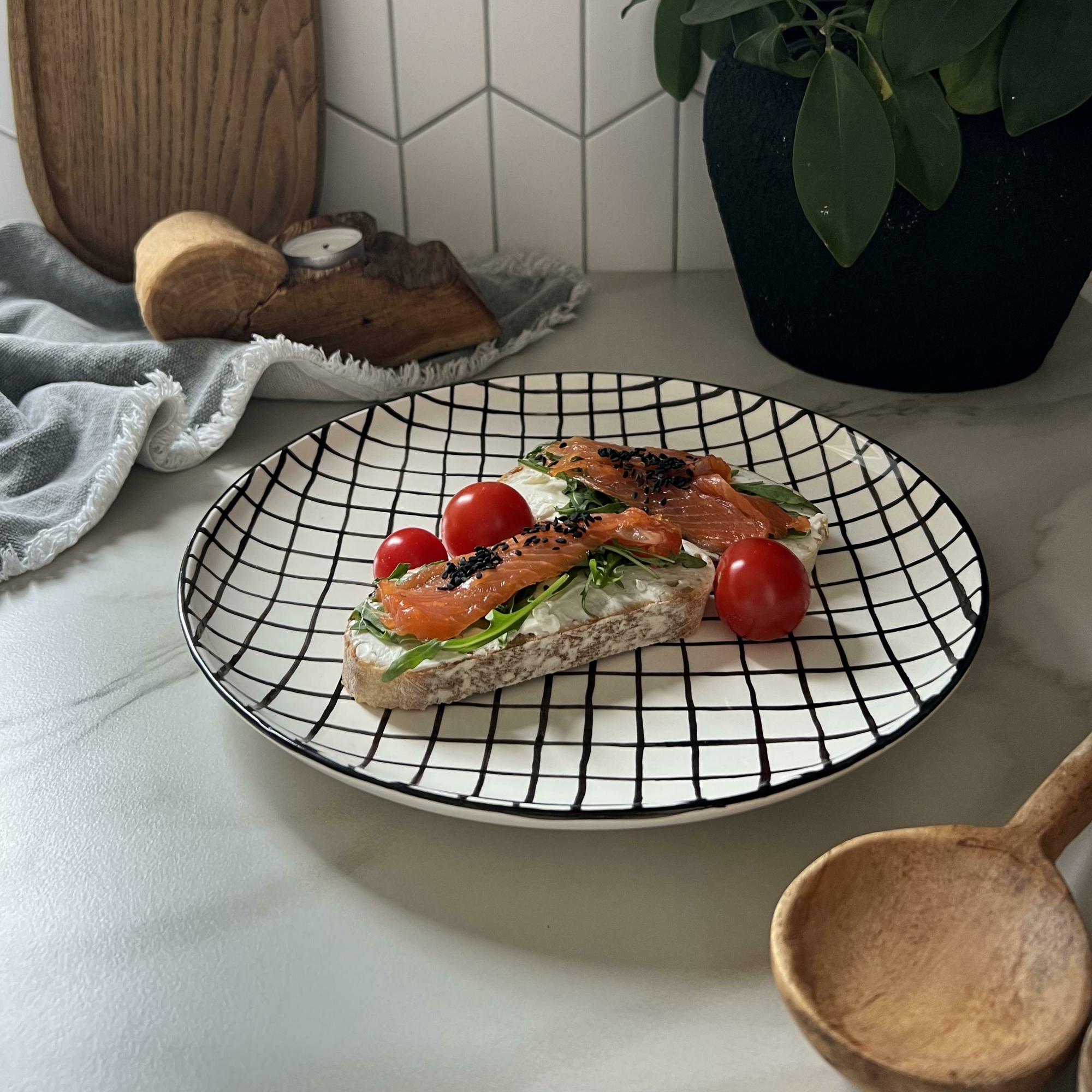 Тарелка 25 см "Клетка" №1