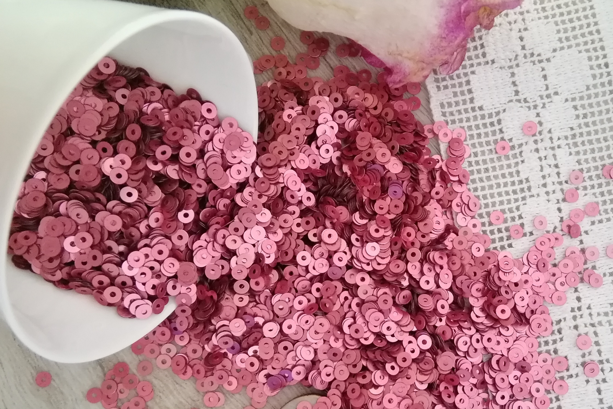 пайетки итальянские пайетки розовые 3мм