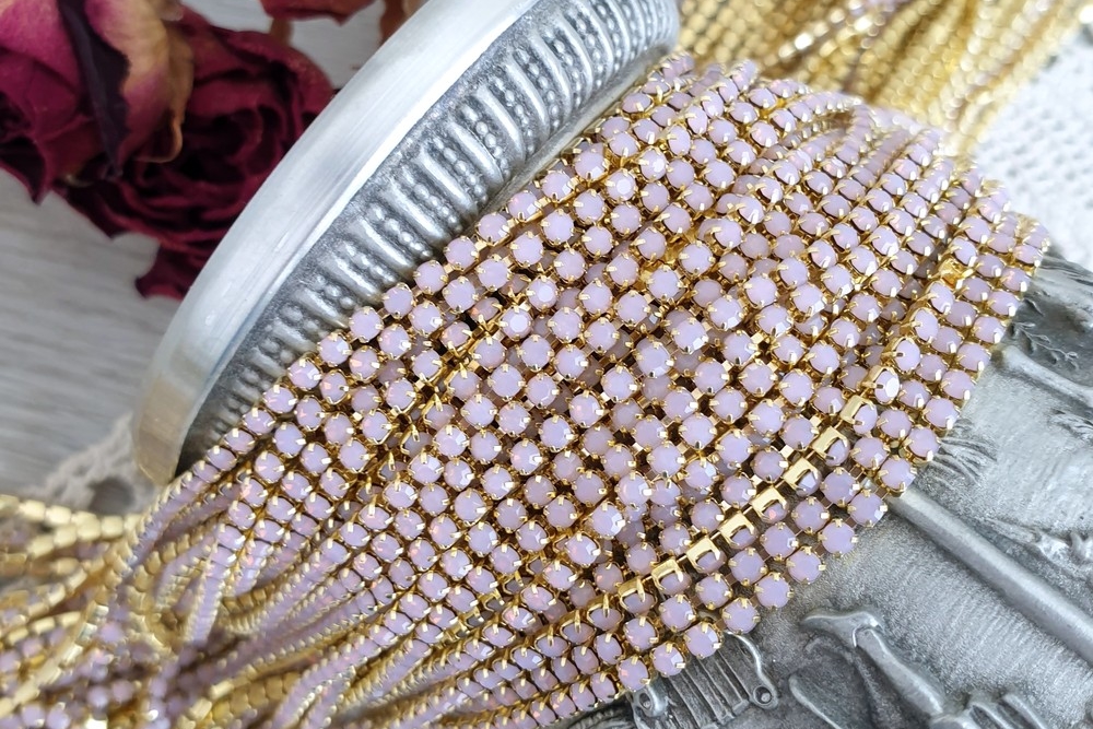 стразовые цепи опал