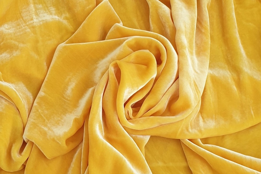 шелковый бархат желтый