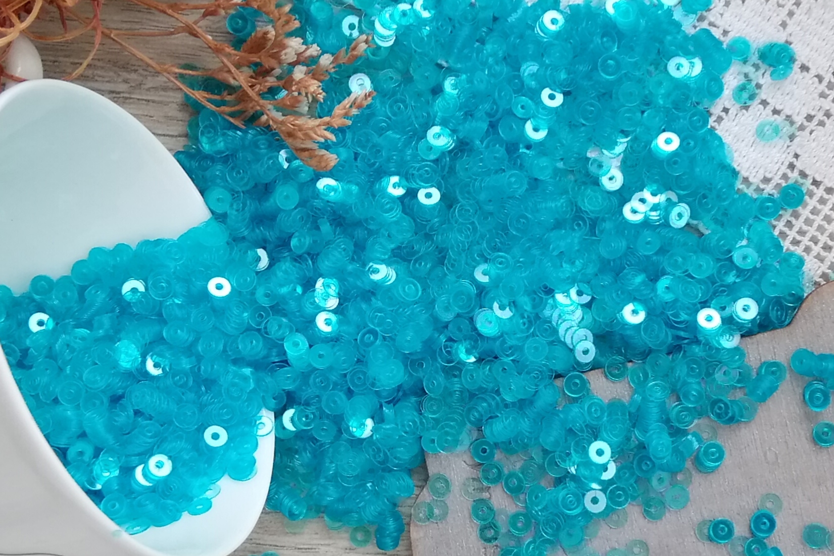 пайетки итальянские пайетки голубые 3мм