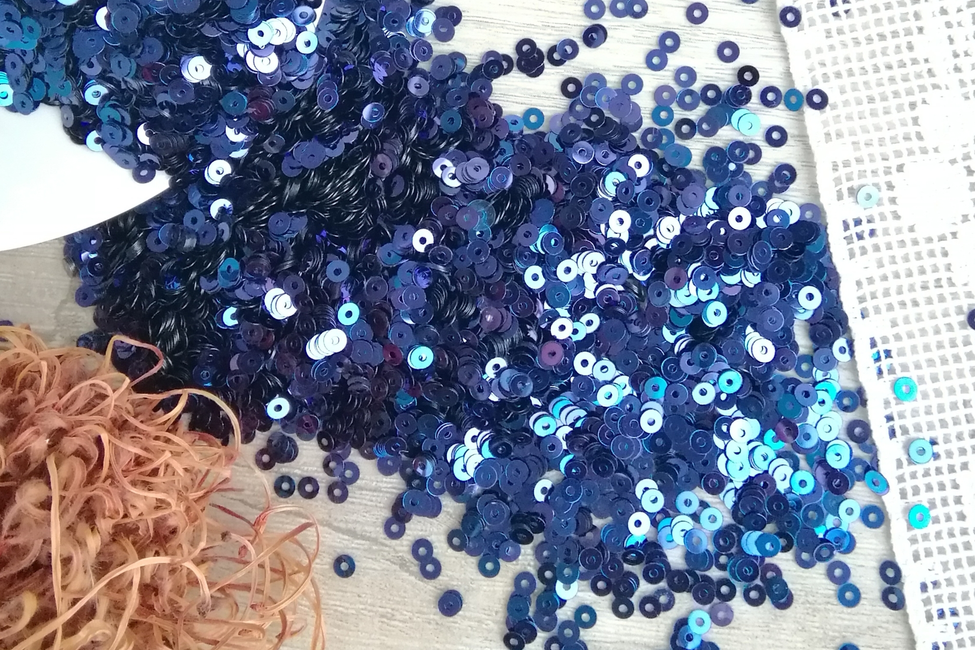 пайетки итальянские пайетки синие 3мм