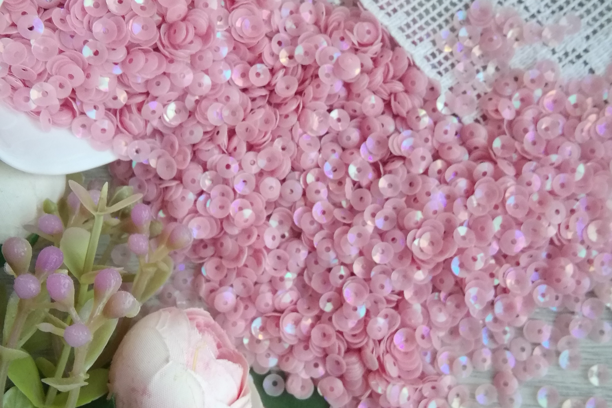 пайетки чаши итальянские розовые