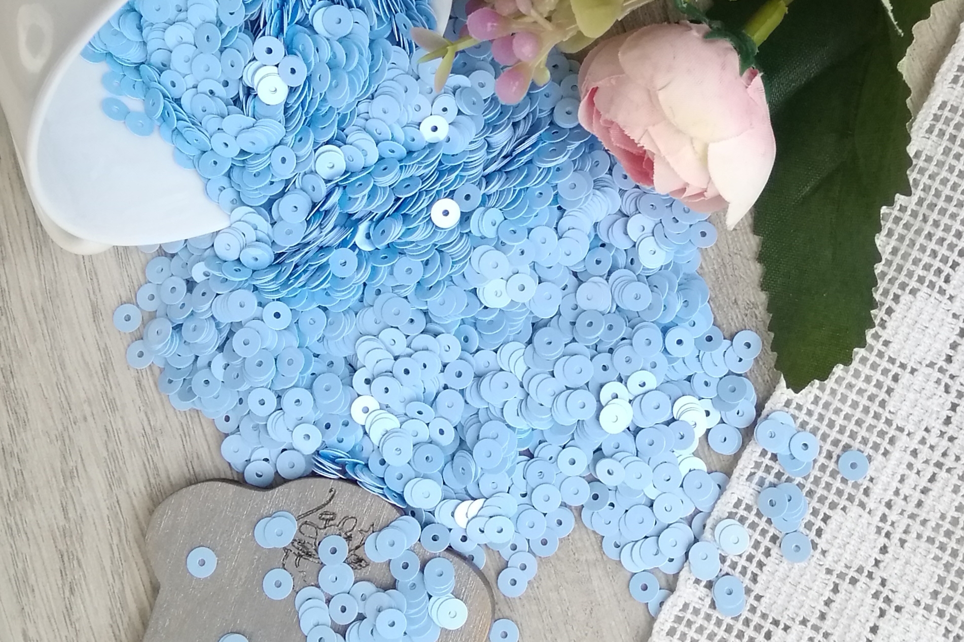 пайетки итальянские пайетки голубые