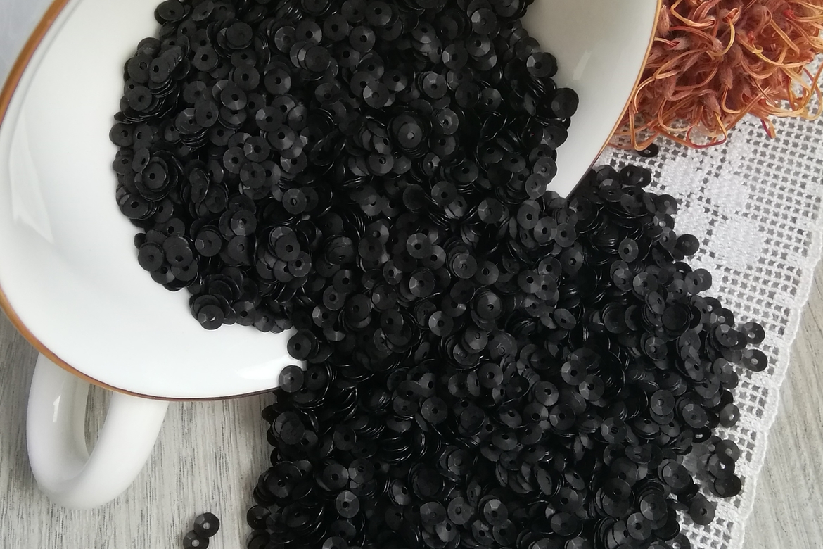 пайетки итальянские пайетки чаши черные