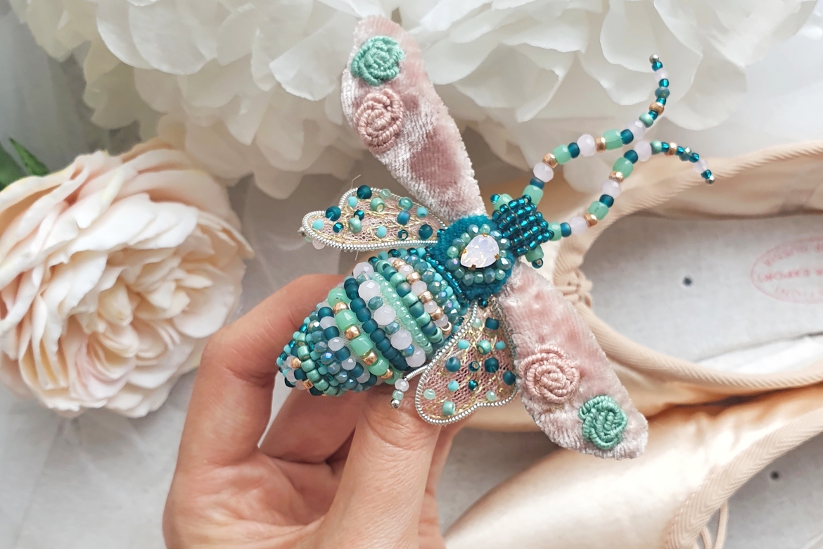 набор материалов для создания броши ЖУК АРЛЕКИН