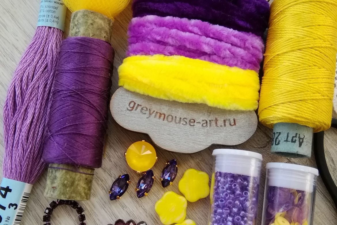 материалы для броши ирис