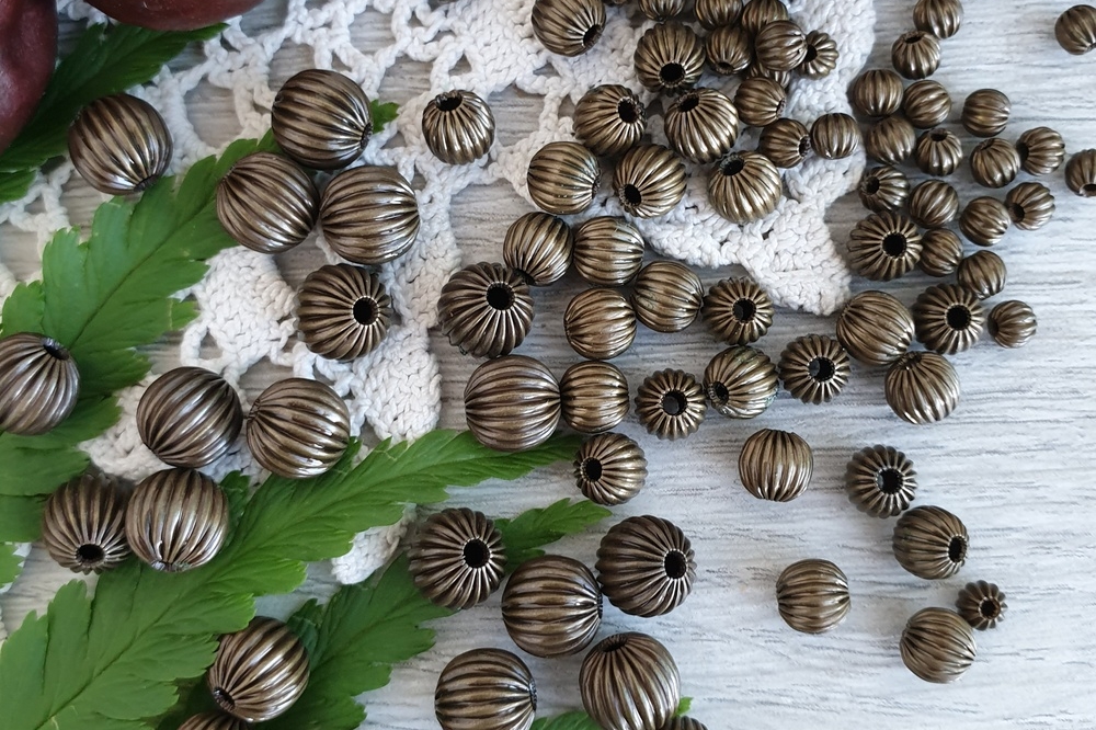 бусины металлические тыквы