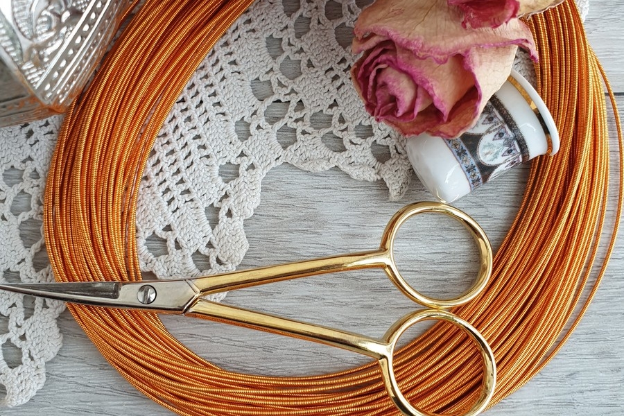 канитель жесткая оранжевая