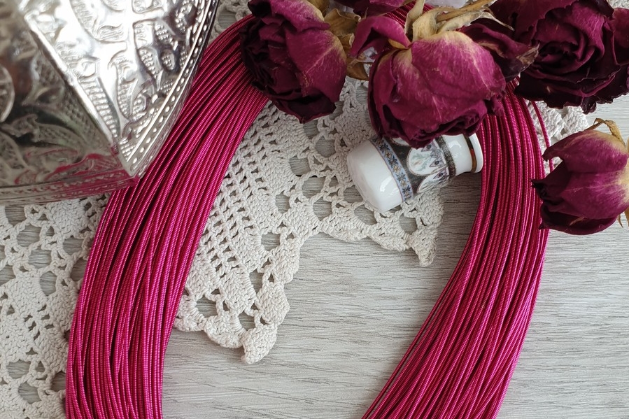 канитель жесткая фуксия