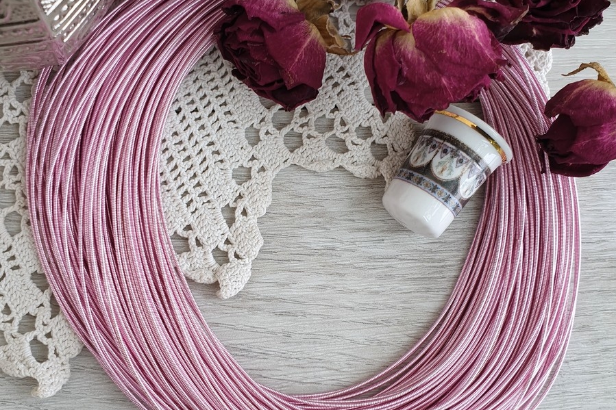 жесткая канитель розовая