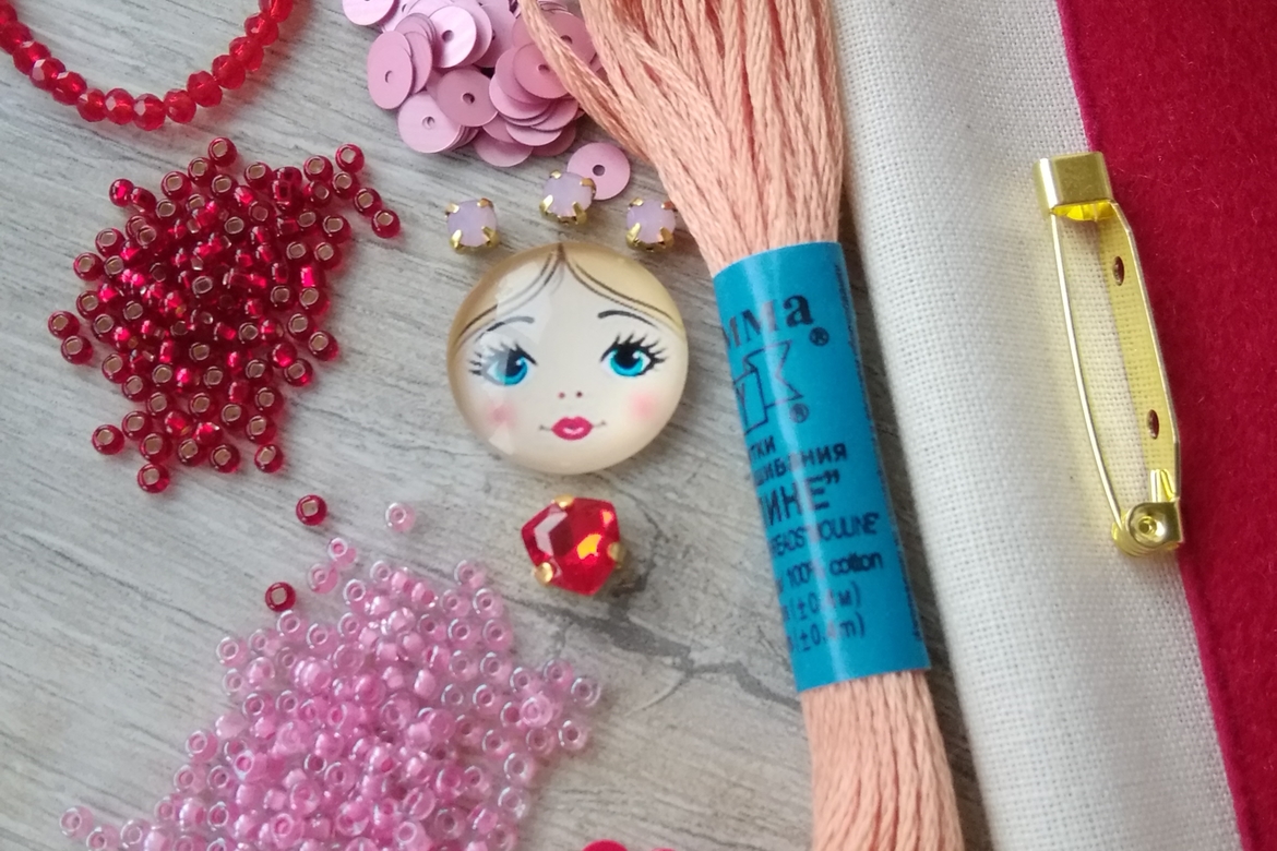 Набор Брошь МАТРЕШКА (nab025)