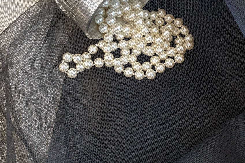 фатин для вышивки черный