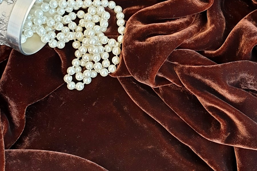 шелковый бархат коричневый