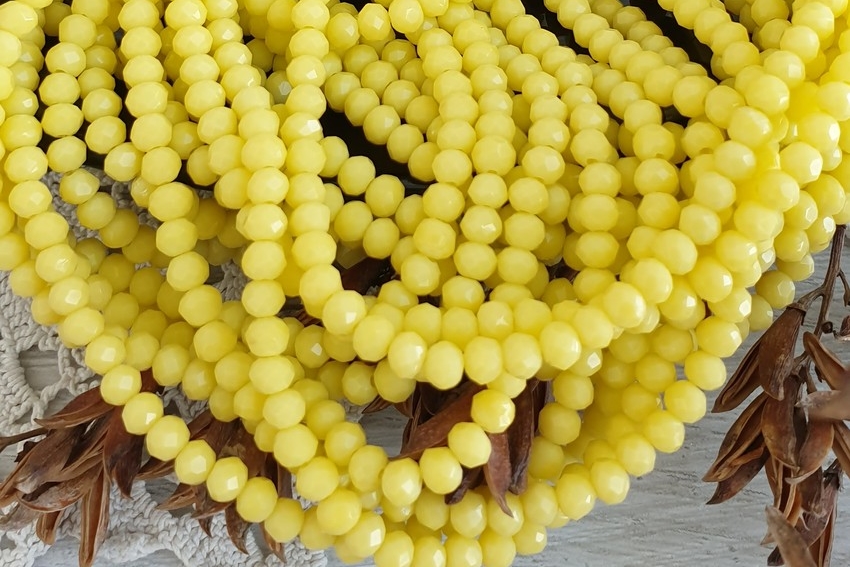 граненые бусины рондели желтые