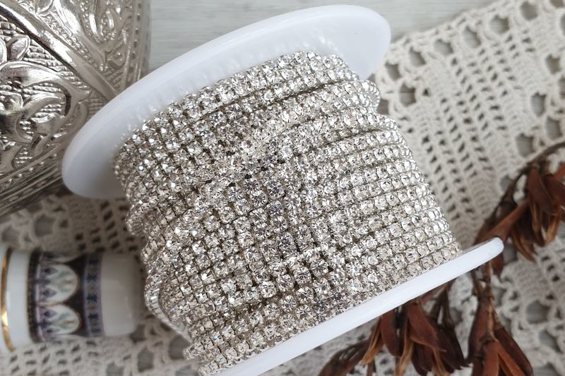 стразовая лента, стразовая цепь