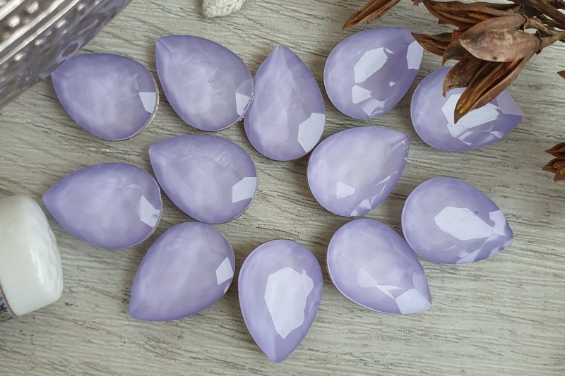 кристаллы лаковые, капли, сиреневые