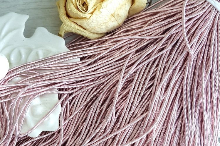 Канитель фигурная, зиг-заг, цвет светло-розовая, размер 1,2 мм