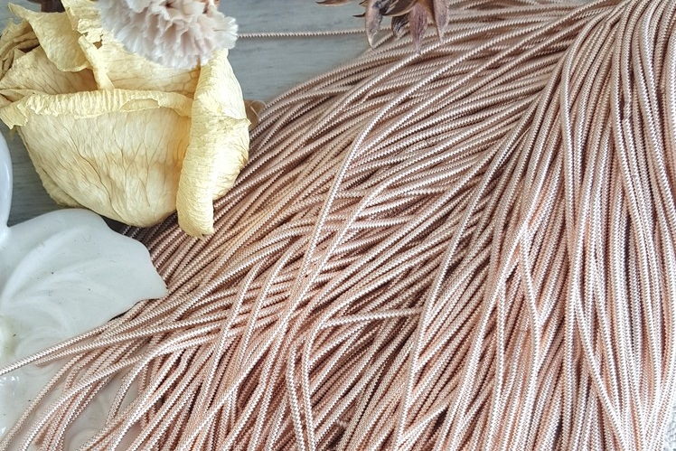 Канитель фигурная зиг-заг, цвет розовое золото, размер 1,2 мм