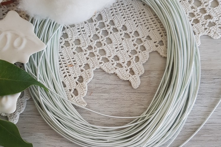 Канитель жесткая, серебро. Размер 1,25мм