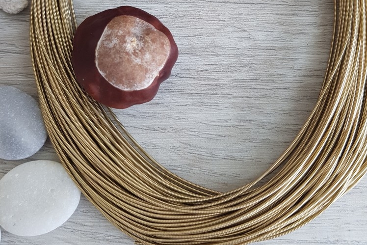 Канитель жесткая, античное золото. Размер 1мм