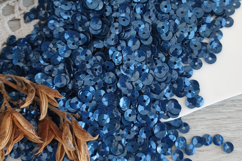 итальянские пайетки чаши синие