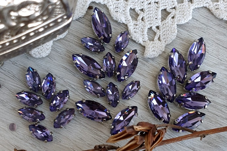 кристаллы сиреневые лодочки люкс