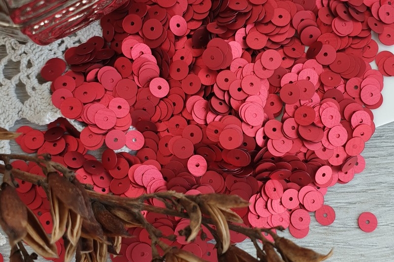 итальянские пайетки красные 5мм