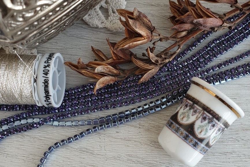 стразовая лента, стразовая цепь