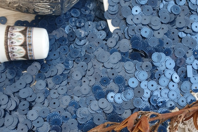 итальянские пайетки рифленые