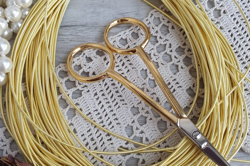 канитель жесткая светлое золото