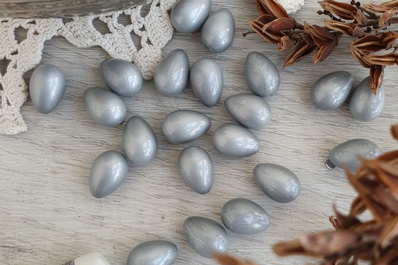 капли майорики, жемчуг серый