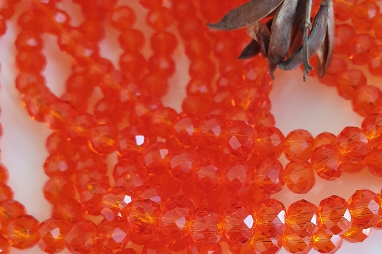 рондели граненые бусины оранжевые прозрачные