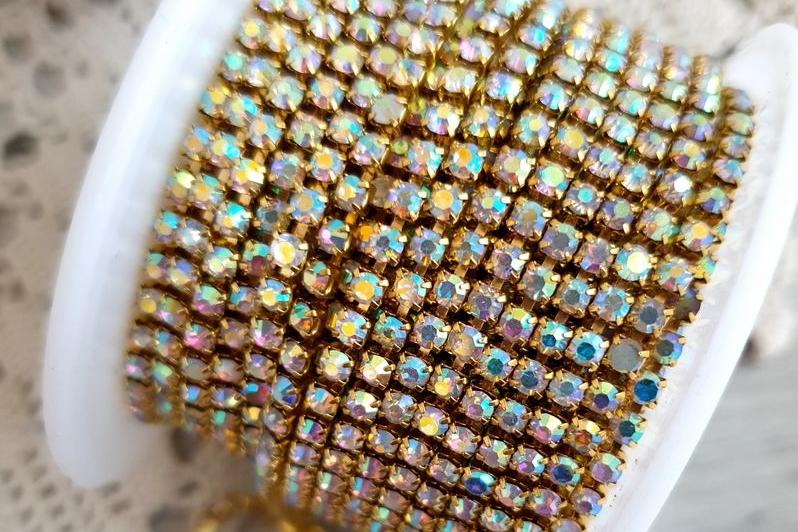 стразовая лента, стразовая цепь