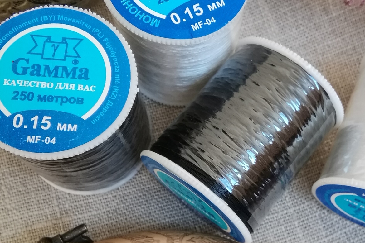 Мононить Gamma 100% нейлон, черная. 250 метров. Толщина 0,15мм.