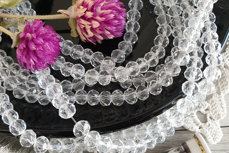 рондели прозрачные хрусталь, граненые бусины
