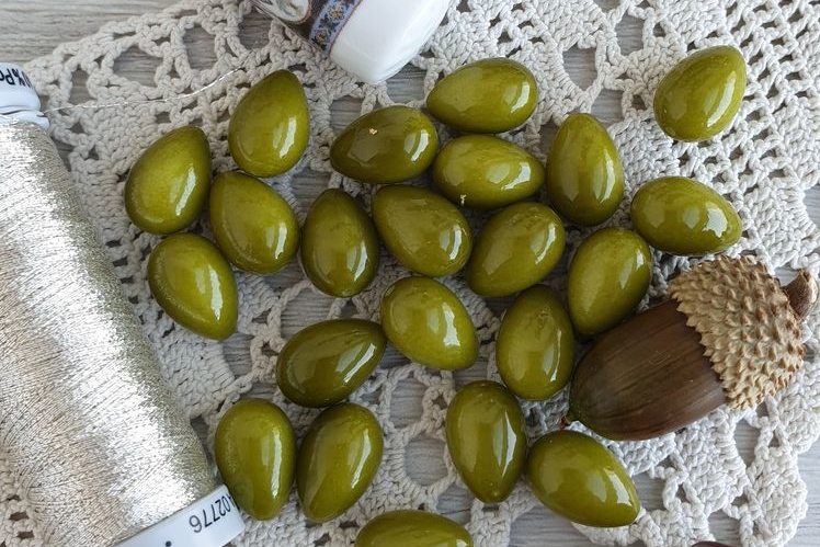 бусины капли, майорка, зеленый