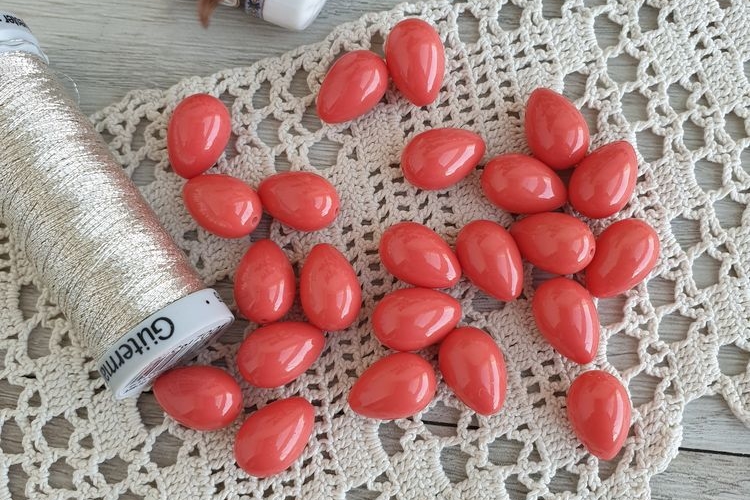 бусины капли, майорка, коралловые