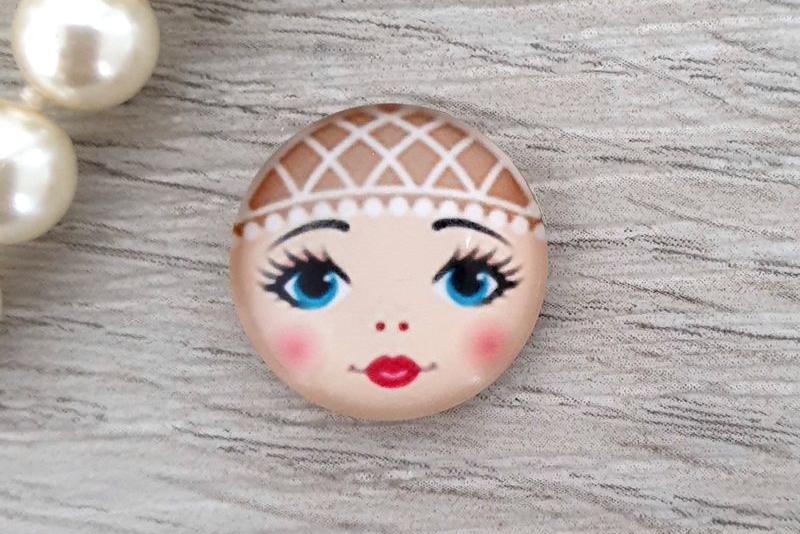 кабошон лицо матрешки