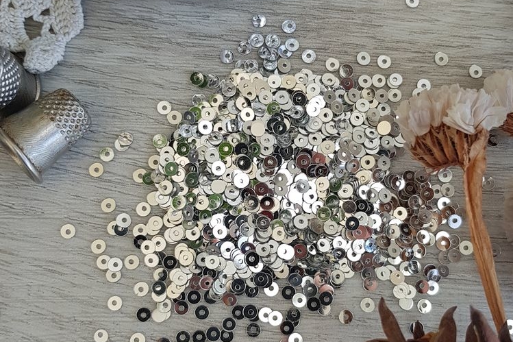 Пайетки серебристые. Размер 3мм.