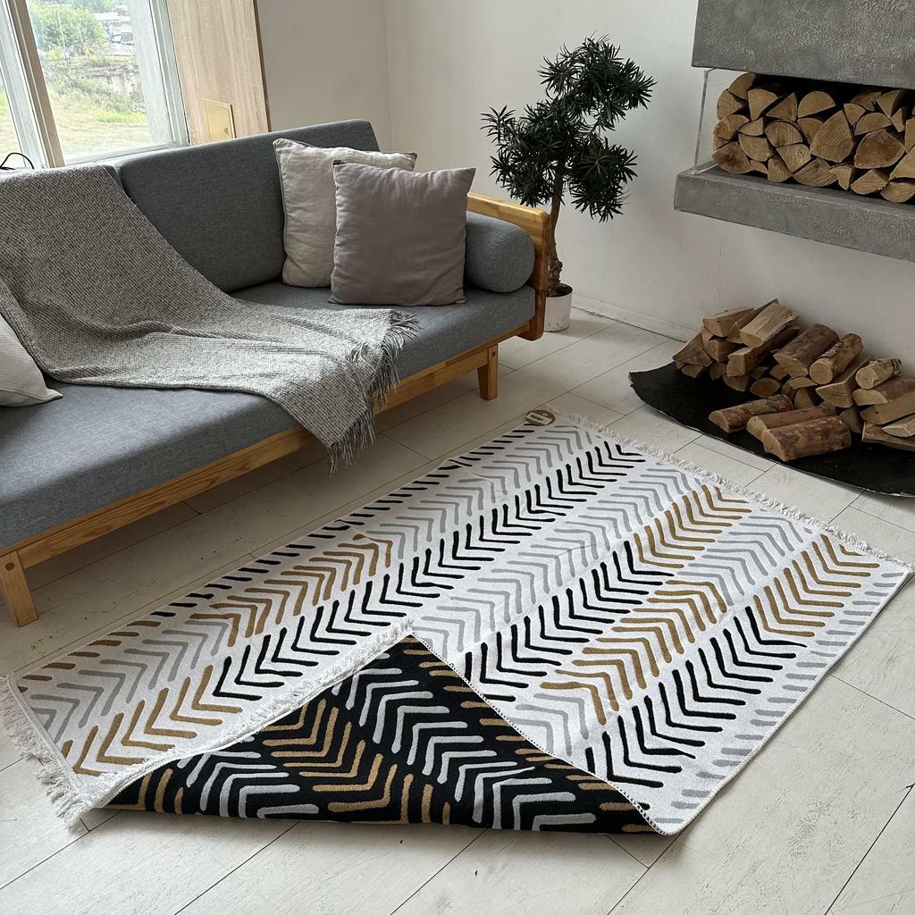 Килим Премиум ECO Hali White Black 160х230 см